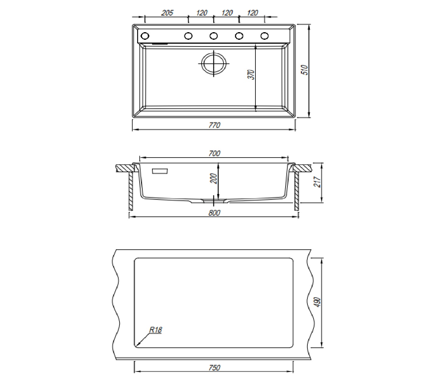 картинка Мойка для кухни Florentina ТОСКАНА 770 