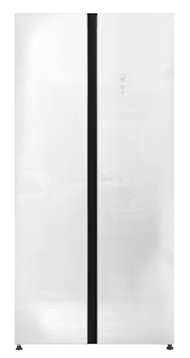 картинка Отдельностоящий холодильник Lex LSB520WGID белое стекло 