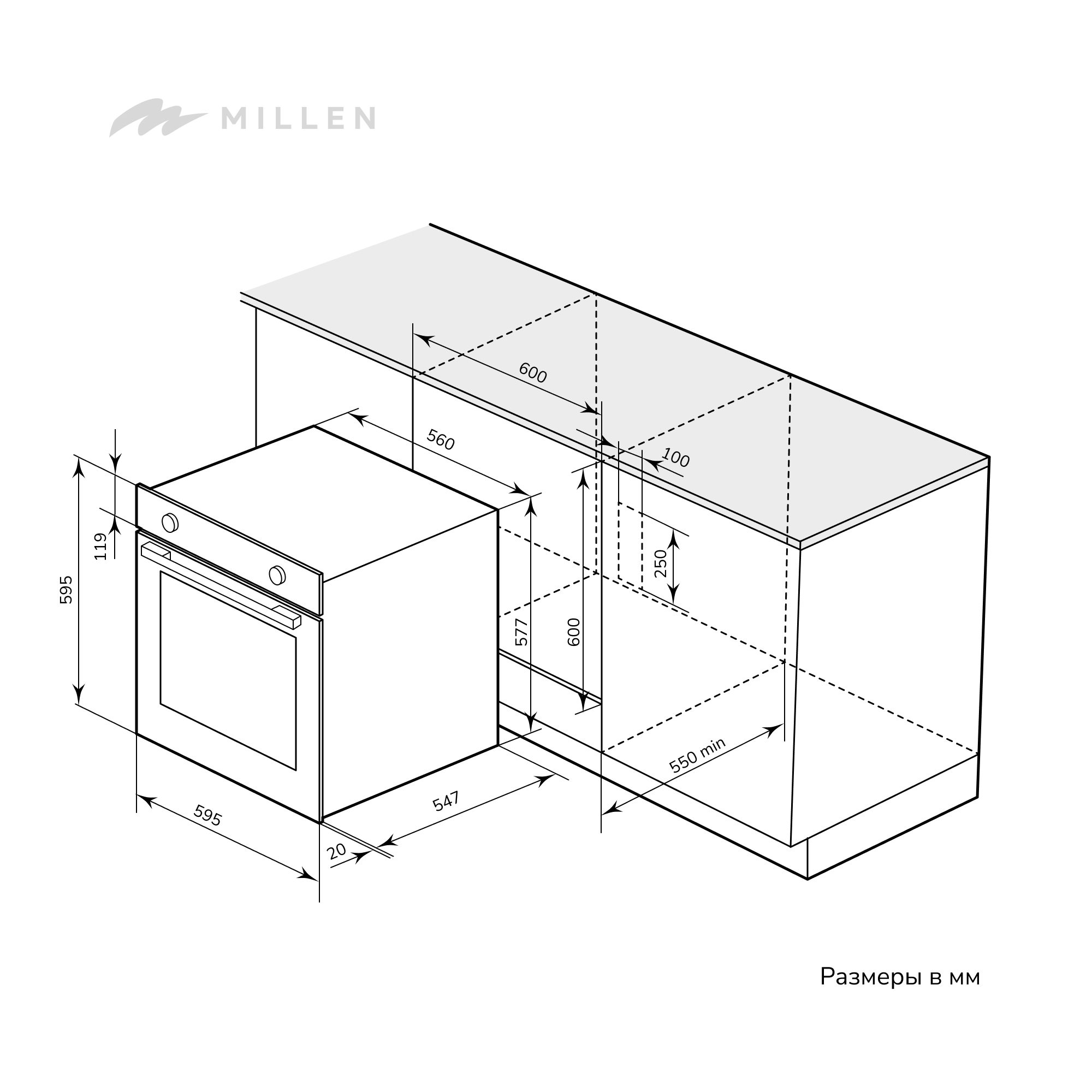 картинка |Discount| Электрический духовой шкаф Millen MEO 6003 BB 
