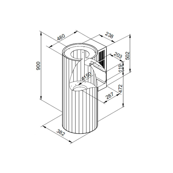 картинка Кухонная вытяжка Maunfeld ADELAIDE 39 WALL INOX 