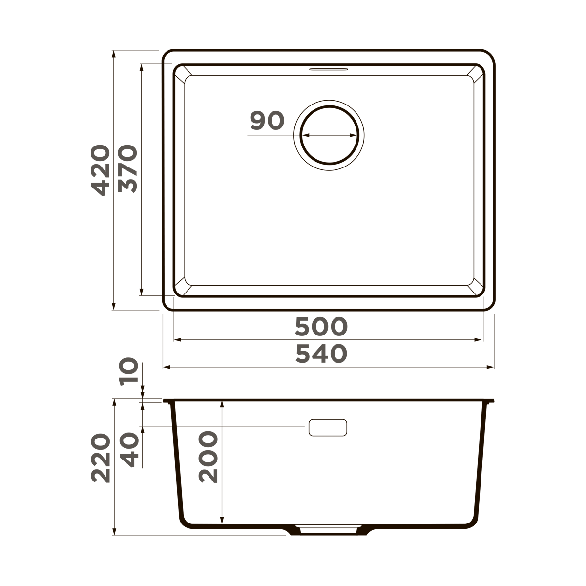 картинка Кухонная мойка Omoikiri KATA-54-U 