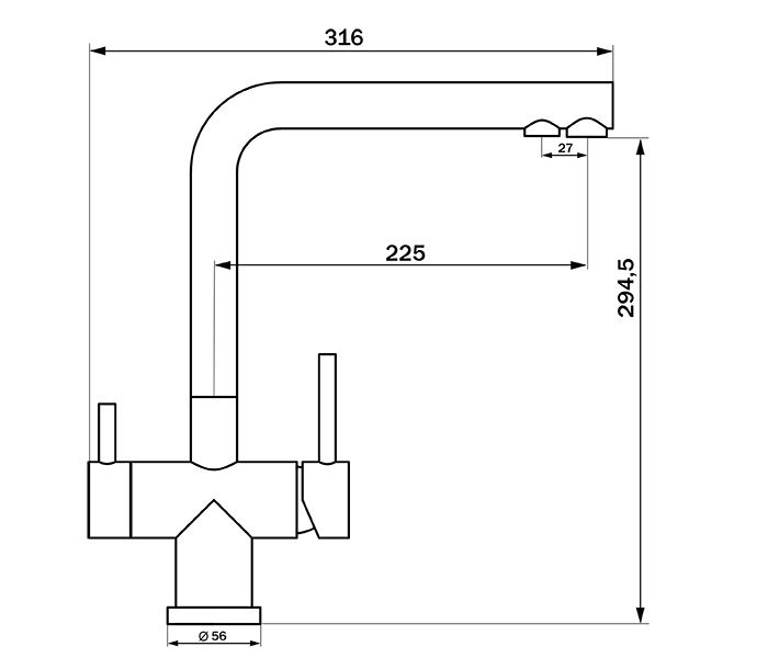 картинка Смеситель LONGRAN SPRINT LOGIC LM2192, STAINLESS STEEL 