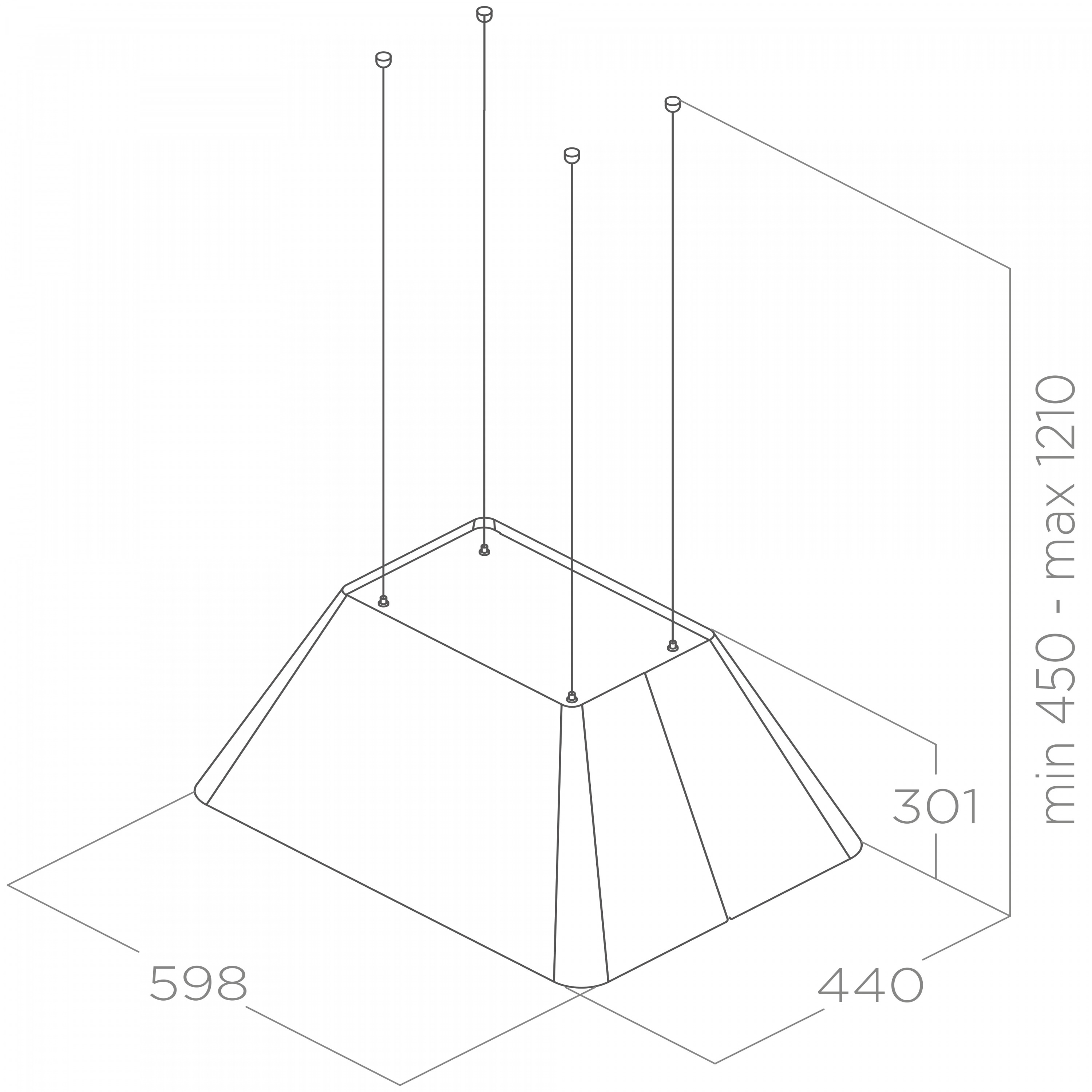 картинка Кухонная вытяжка Elica IKONA LIGHT BL MAT/F/60 