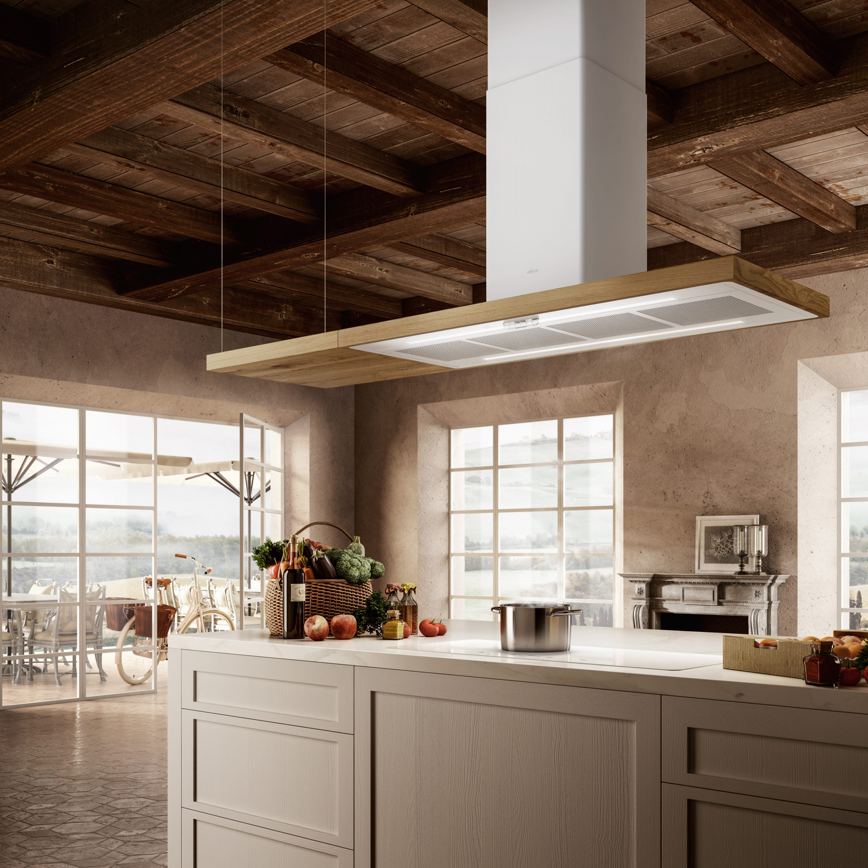 картинка Кухонная вытяжка Elica BIO ISLAND WH/A/120х53 ROVERE 