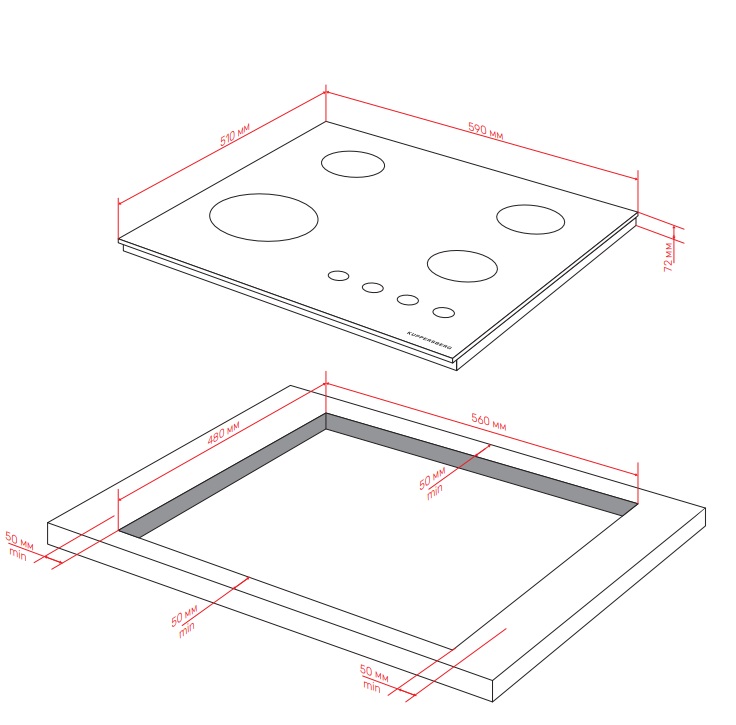 картинка Газовая варочная панель Kuppersberg TG 62 B 