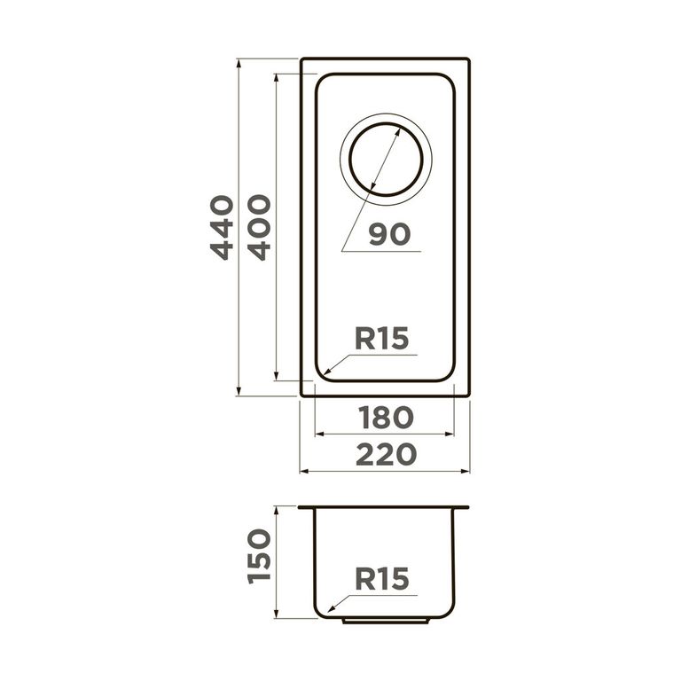 картинка Мойка Omoikiri TADZAVA 22-U/I-IN ULTRA 15 