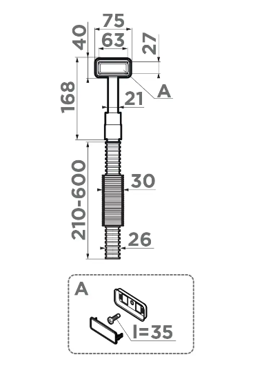 картинка Сменный прямоугольный перелив для моек Omoikiri OV-1-S 