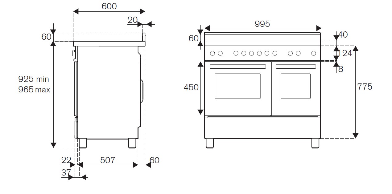 картинка Комбинированная кухонная плита Bertazzoni PRO106L2ENET чёрная 