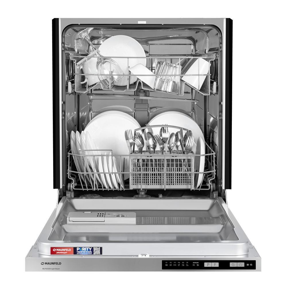 картинка Посудомоечная машина встраиваемая Maunfeld MLP60020 Light Beam нержавеющая сталь 