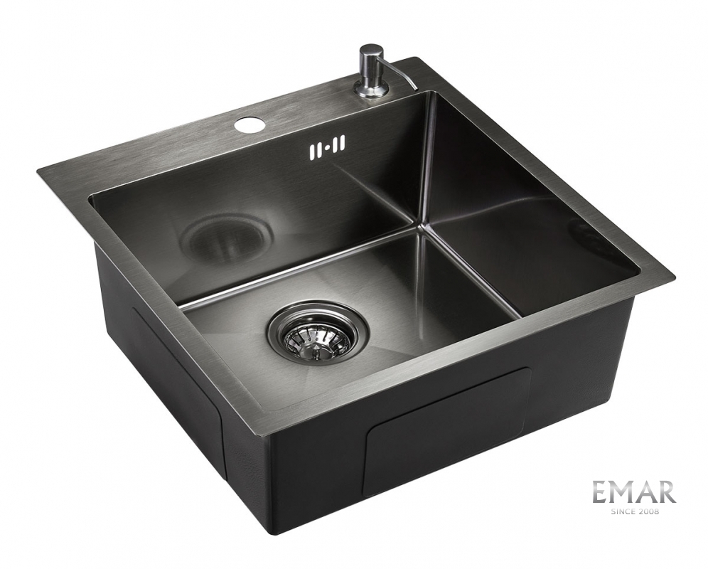 картинка Мойка для кухни с дозатором Emar EMB-117A PVD Nano Dark 