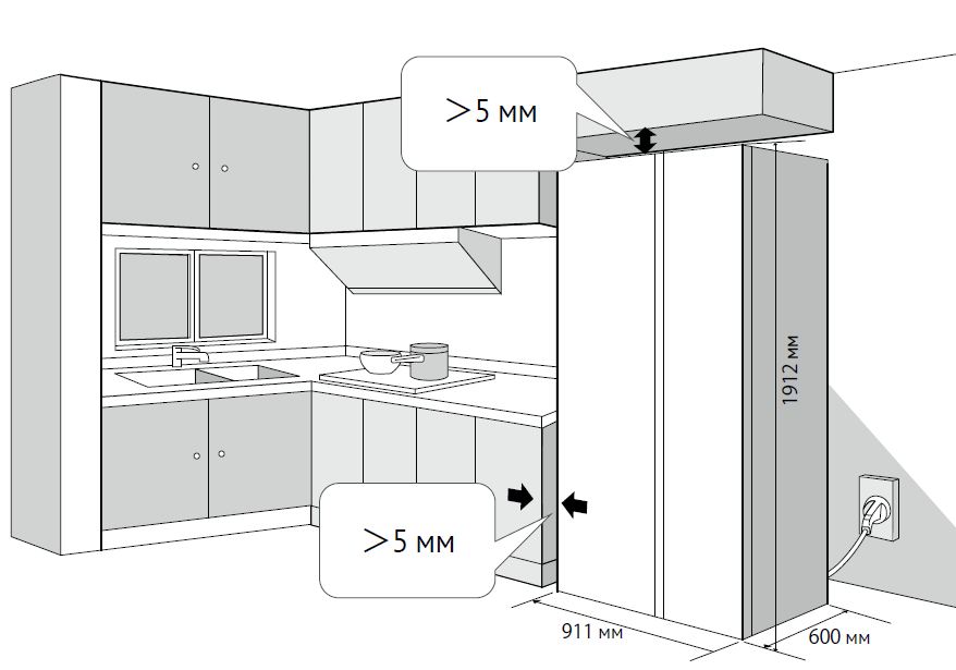 картинка Полувстраиваемый холодильник Kuppersberg RFSN 1990 BG черный 