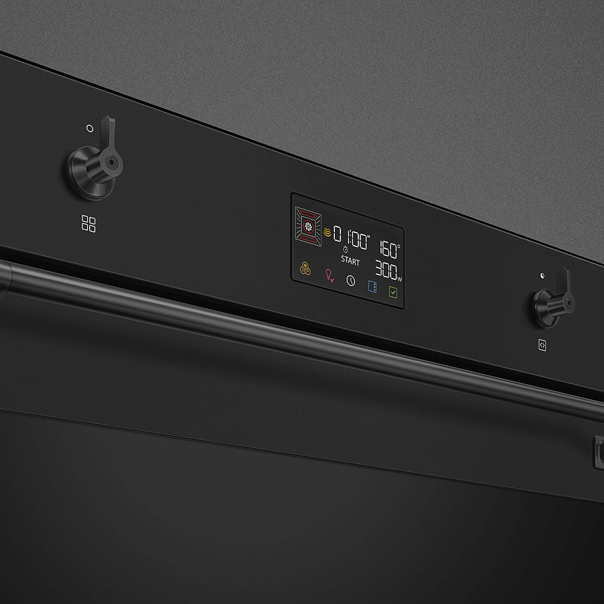 картинка Электрический духовой шкаф Smeg SF6301TN черный матовый 