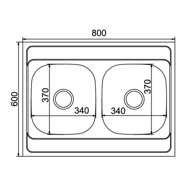 картинка |Discount| Кухонная мойка MIXLINE 80X60-2  