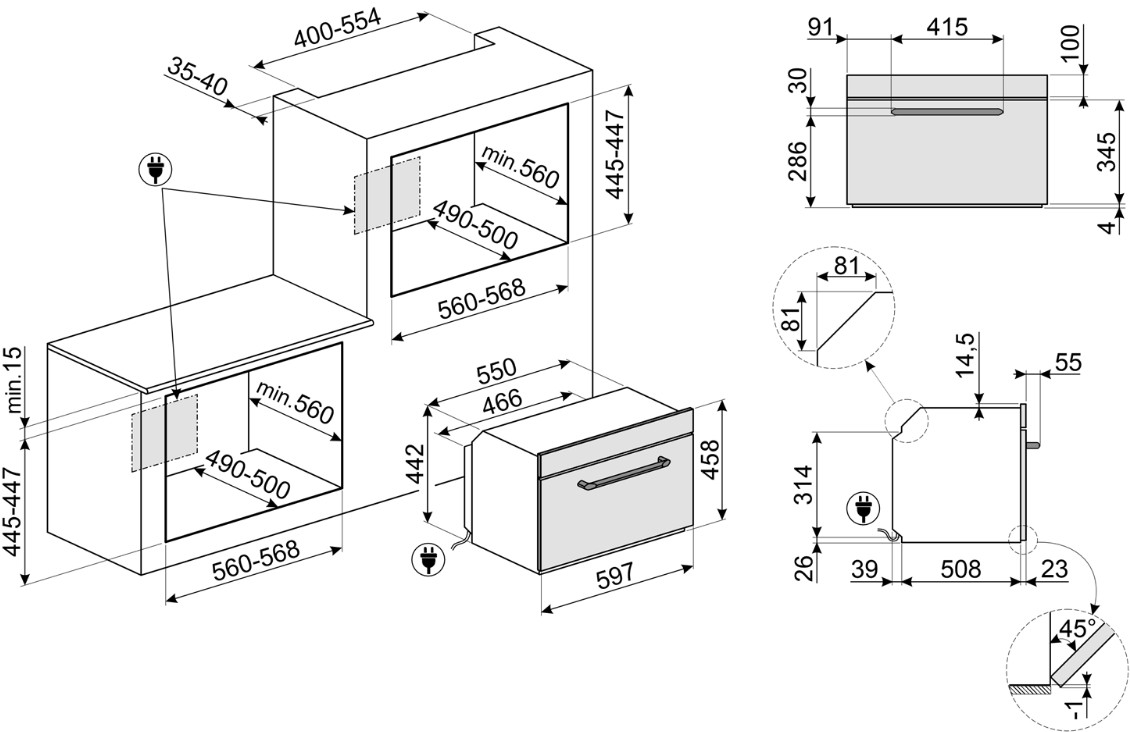 картинка Электрический духовой шкаф с СВЧ Smeg SO4902M1P кремовый  картинка Электрический духовой шкаф с СВЧ Smeg SO4902M1P кремовый