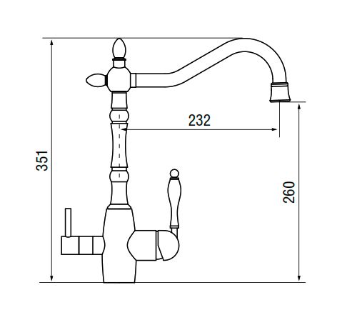 картинка Смеситель LONGRAN CLASSIC LM2193, BRONZE 