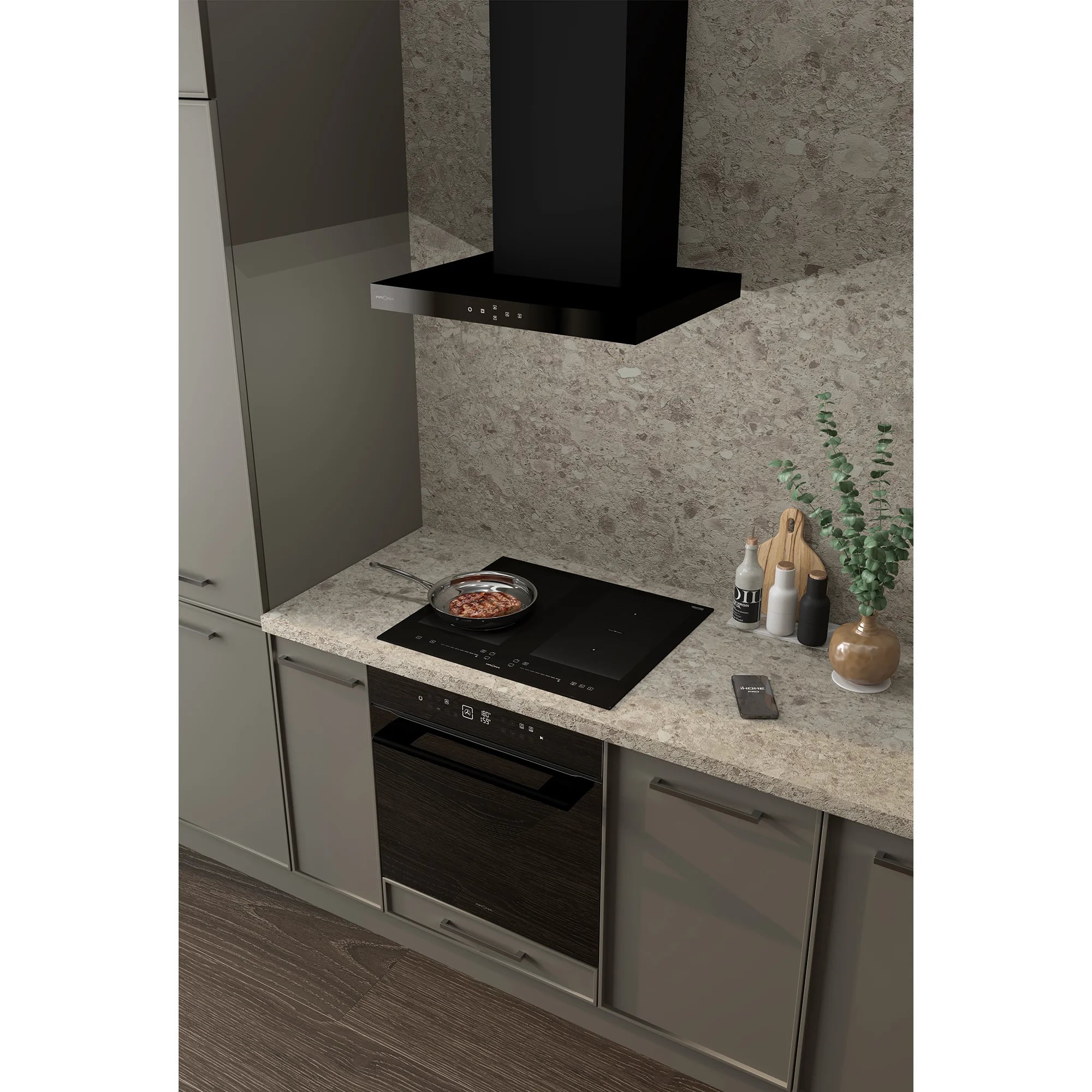 картинка Электрический духовой шкаф Krona ONYX 45H BL/BL черный 