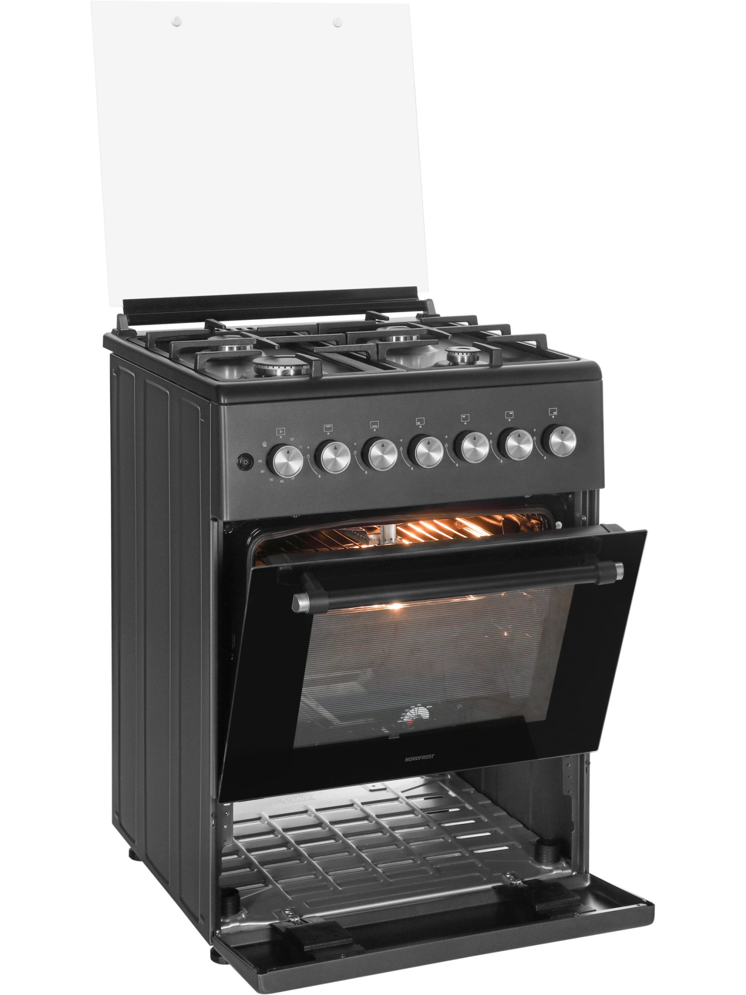 картинка Газовая кухонная плита Nord GG 6064 Gd графит 