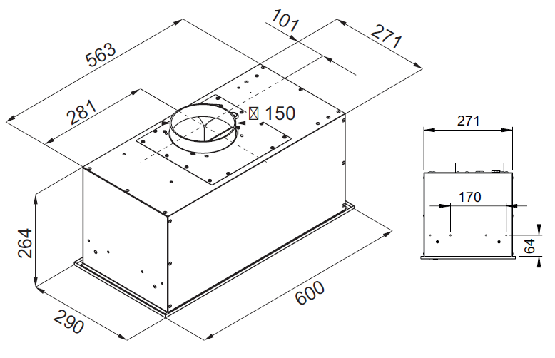картинка Кухонная вытяжка Kuppersberg IBOX 60 B 