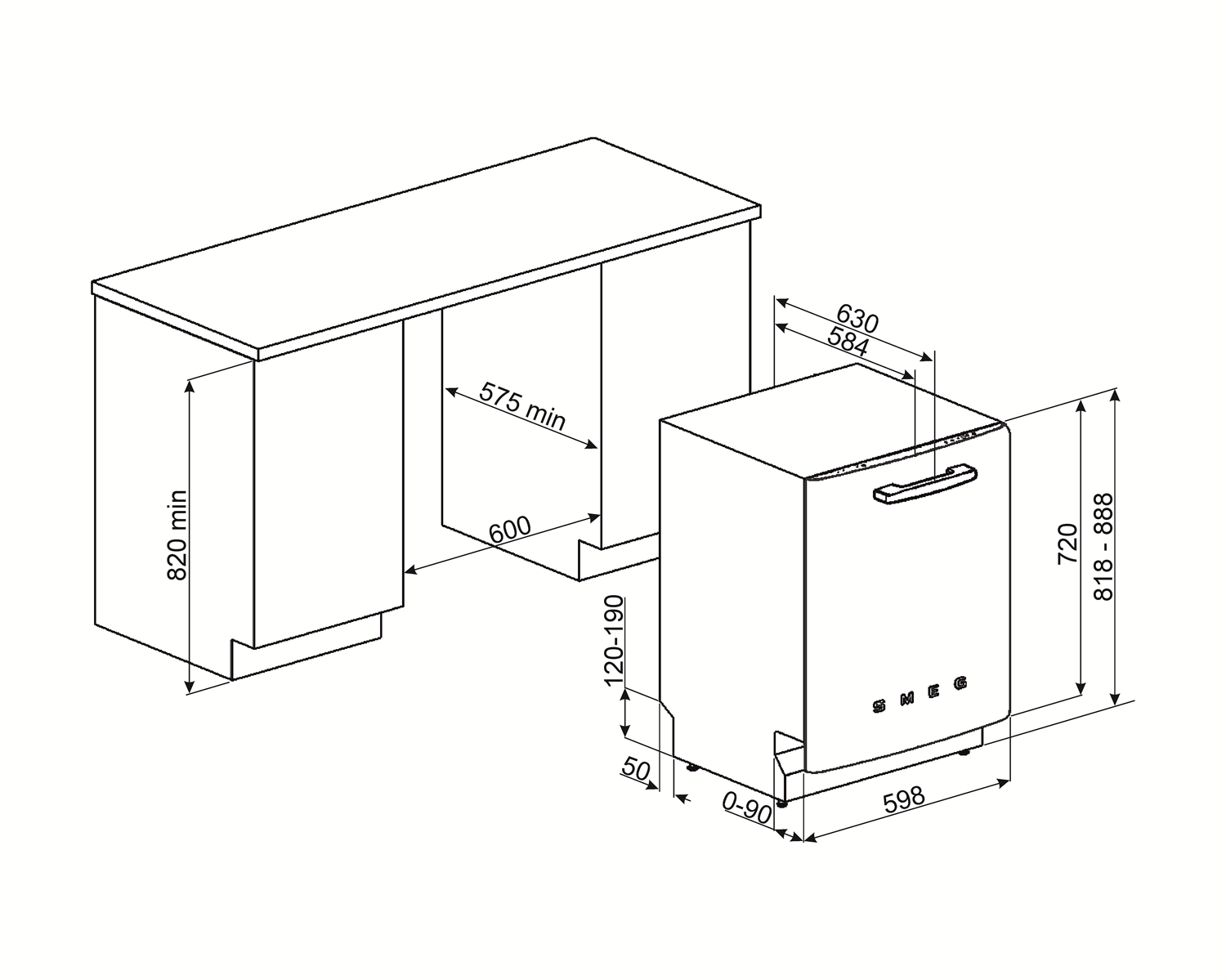 картинка Посудомоечная машина Smeg STFABBL3 