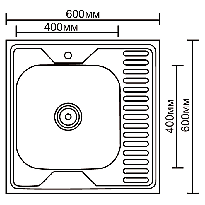 картинка Мойка для кухни Ledeme L96060-6L глянец 