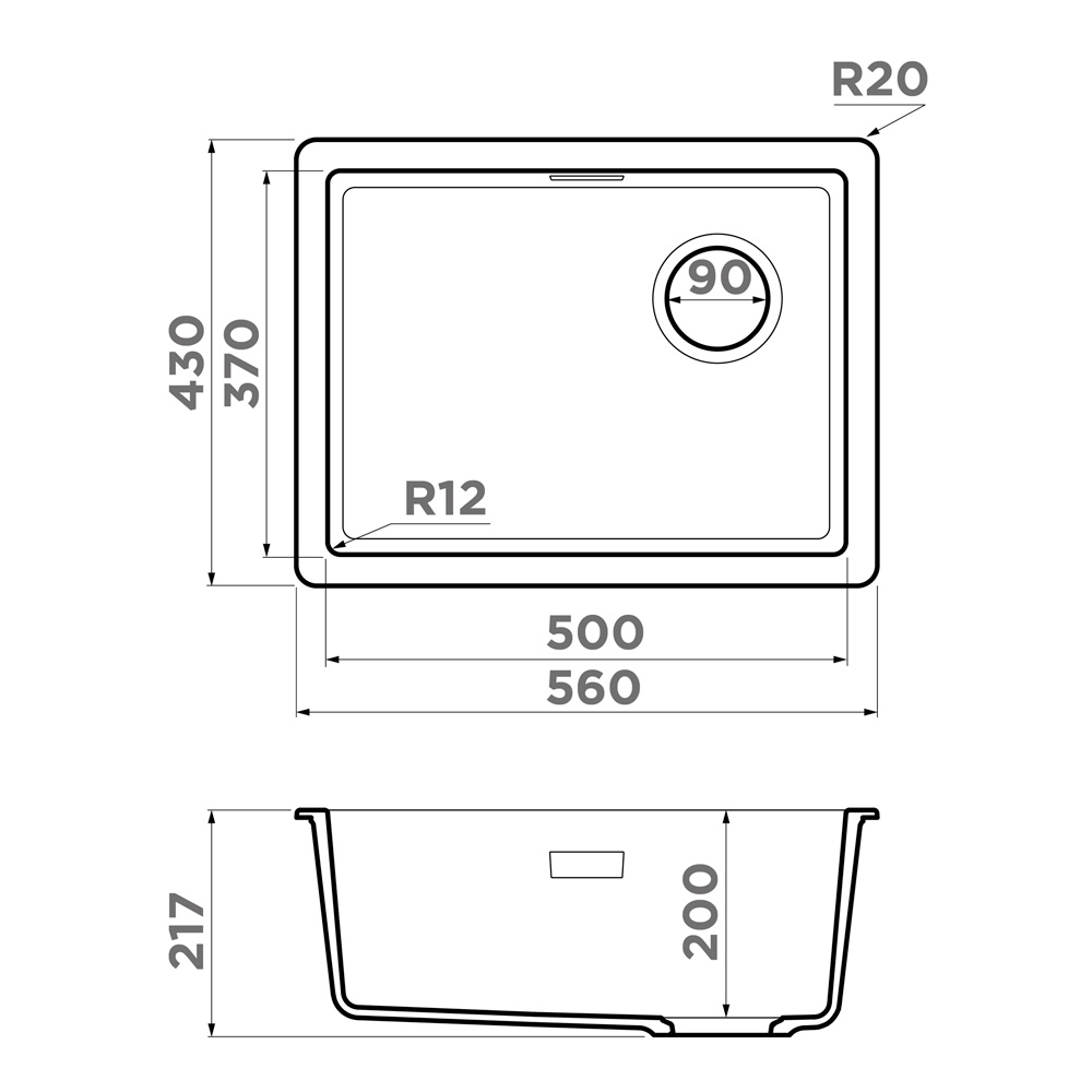 картинка Кухонная мойка Omoikiri KATA 56-U/I SIDE 