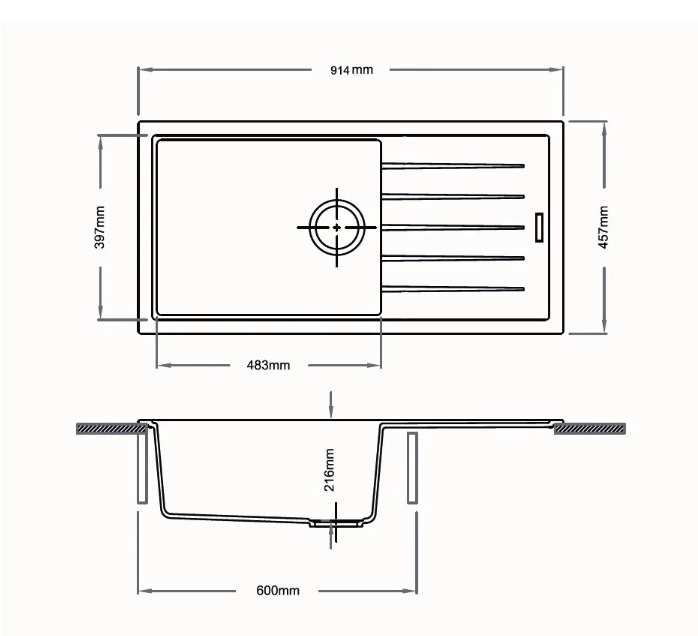 картинка Кухонная мойка Longran Ultra ULS914.457 