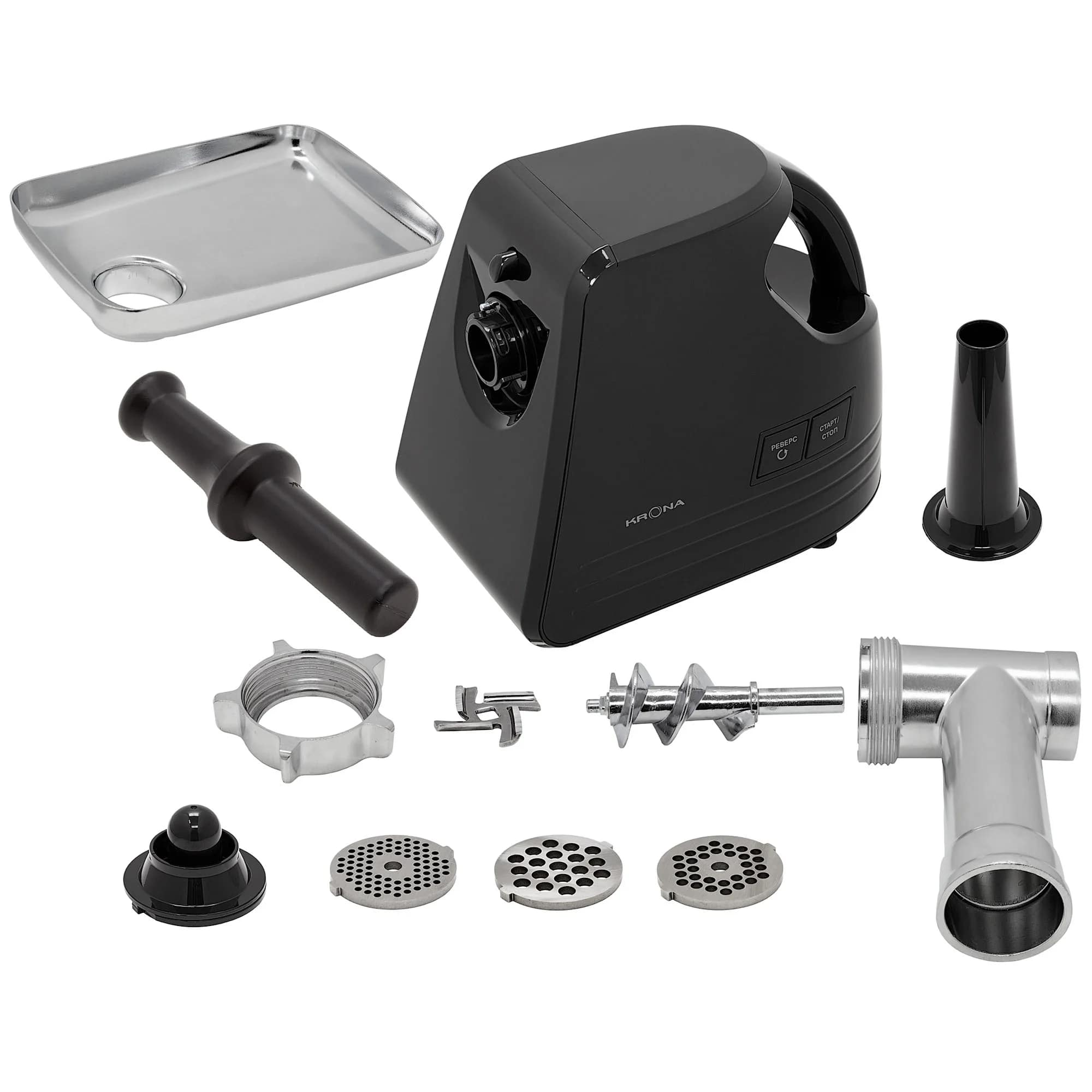 картинка Мясорубка Krona Wolf Black 1000W черный 