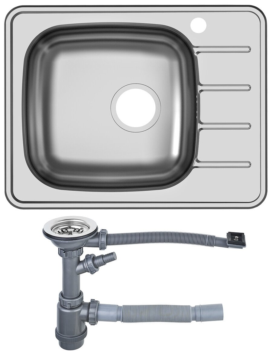 картинка Мойка для кухни Ukinox GRM600.480 -GT6K 2L & S701 нержавеющая сталь 