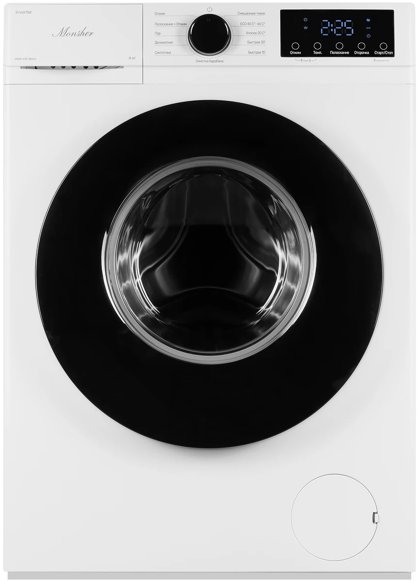 картинка Стиральная машина узкая с паром Monsher MWM MWM 410 Blanc 