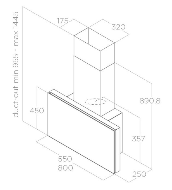 картинка Кухонная вытяжка Elica PLAT WH/F/80 