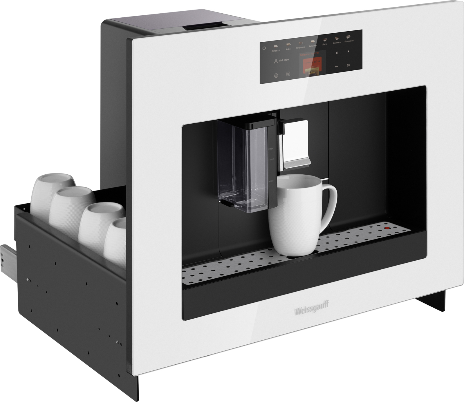 картинка Кофемашина Weissgauff WCMI-572 Touch Cappuccino белая 