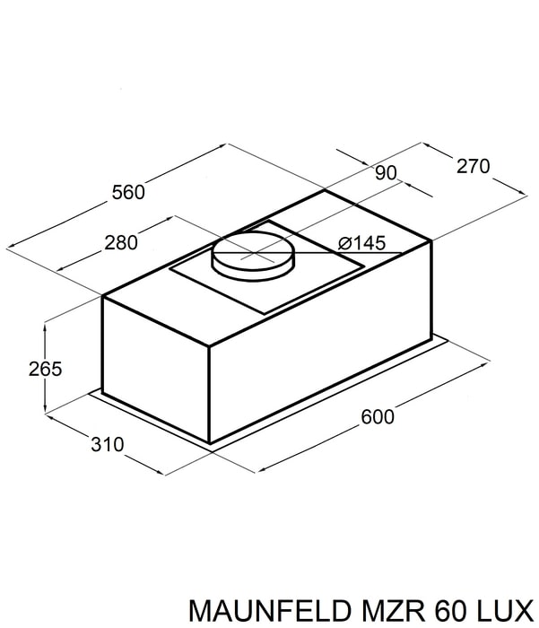 картинка Кухонная вытяжка Maunfeld MZR 60 Lux белый 