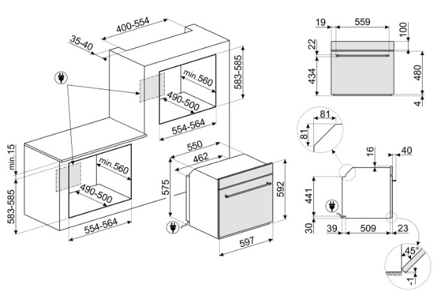 картинка Электрический духовой шкаф Smeg SFP805AO 