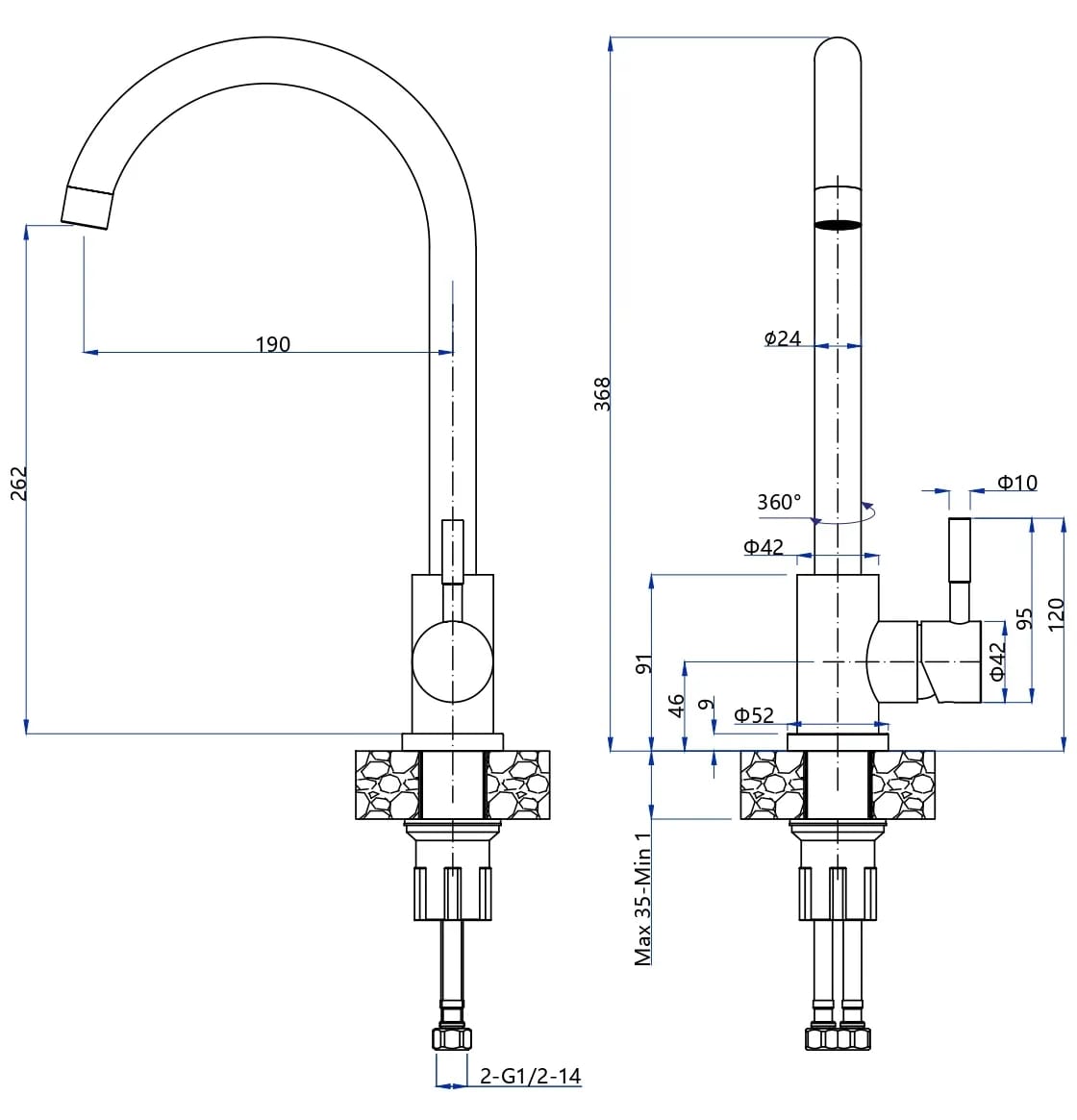 картинка Смеситель Granfest-Quarz GF-Z-5410 