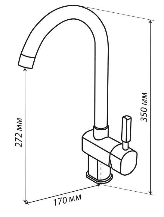 картинка Смеситель Gerdamix VIOLETA высокий излив (DG) 