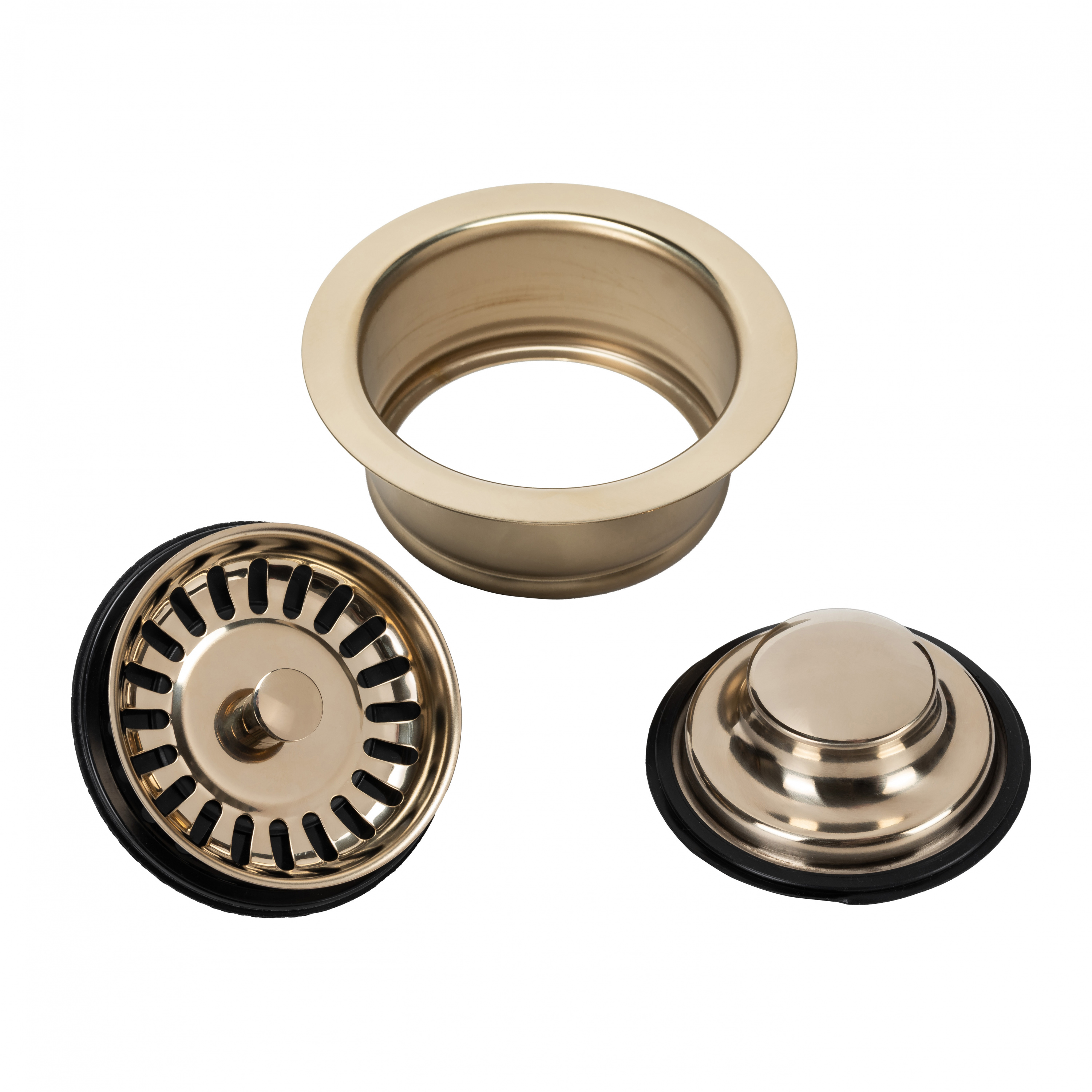 картинка Металлическая горловина с ситечком Bone Crusher золото матовое 