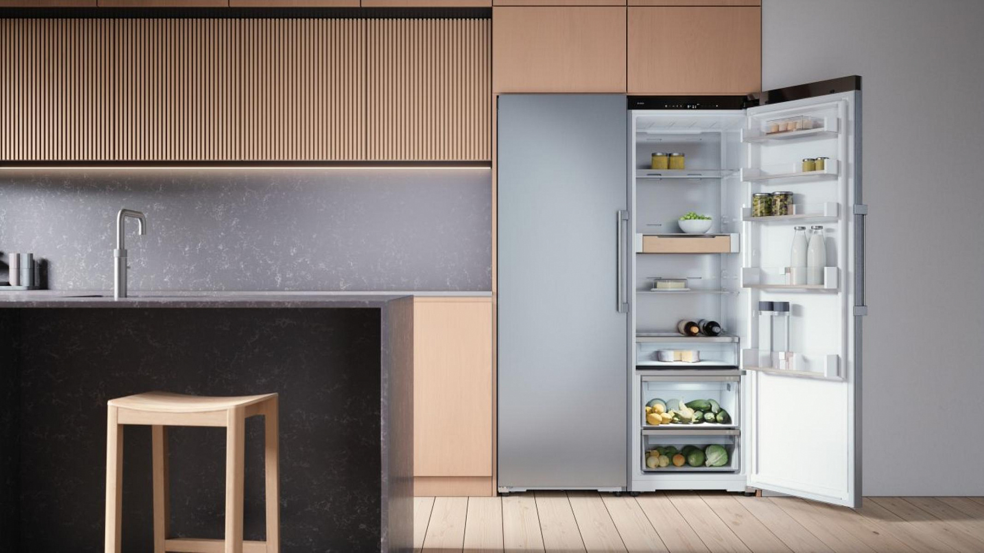 картинка Полувстраиваемый холодильник Asko RFR586KNCS1 нержавеющая сталь 