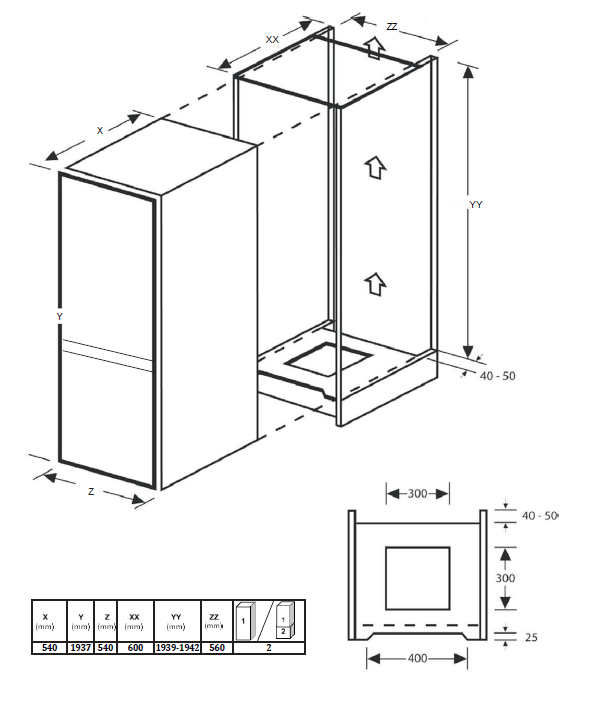 картинка Встраиваемый холодильник Weissgauff WRKI 195 WNF 