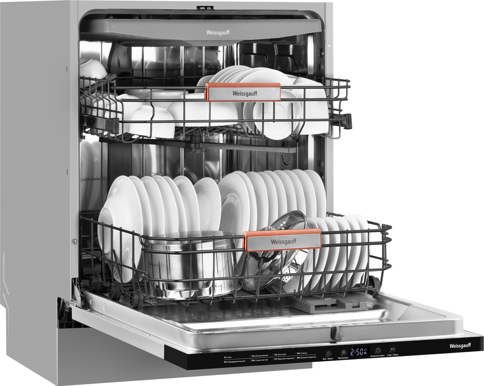 картинка Посудомоечная машина встраиваемая Weissgauff BDW 6038 D Autoopen 