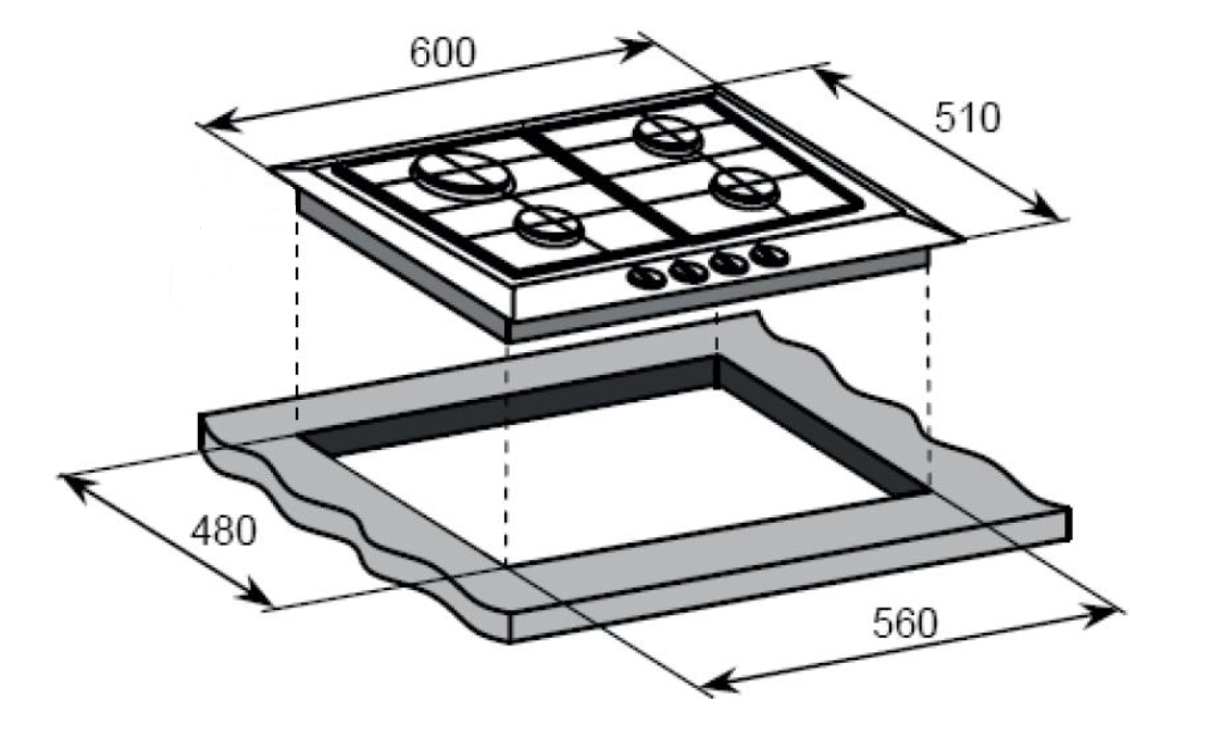 картинка Газовая варочная панель Weissgauff HG 640 BFh 