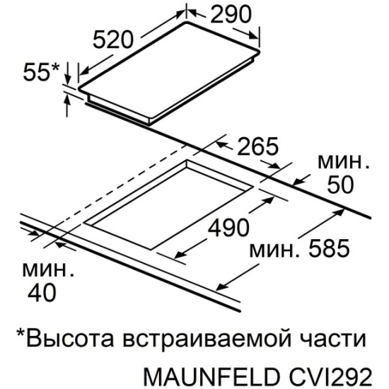 картинка Варочная панель Maunfeld CVI292S2FMBL LUX 