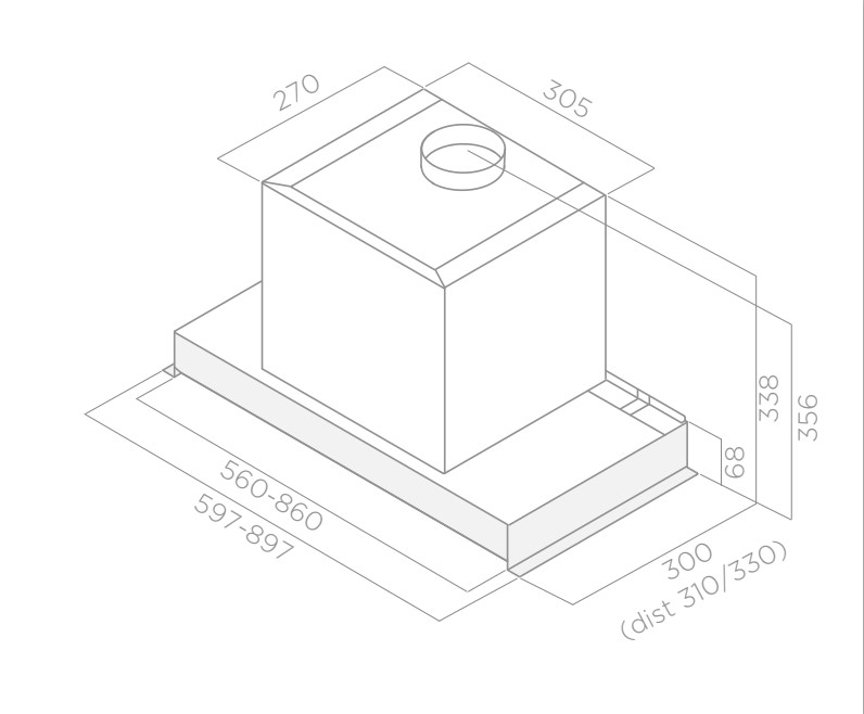 картинка Кухонная вытяжка Elica GLASS OUT IX/A/90 