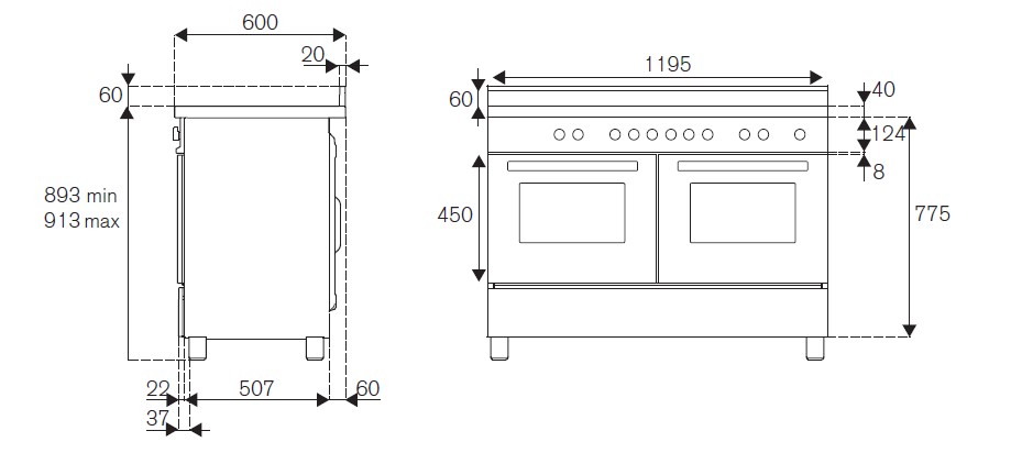 картинка Комбинированная кухонная плита Bertazzoni HER126G2ENET чёрная 