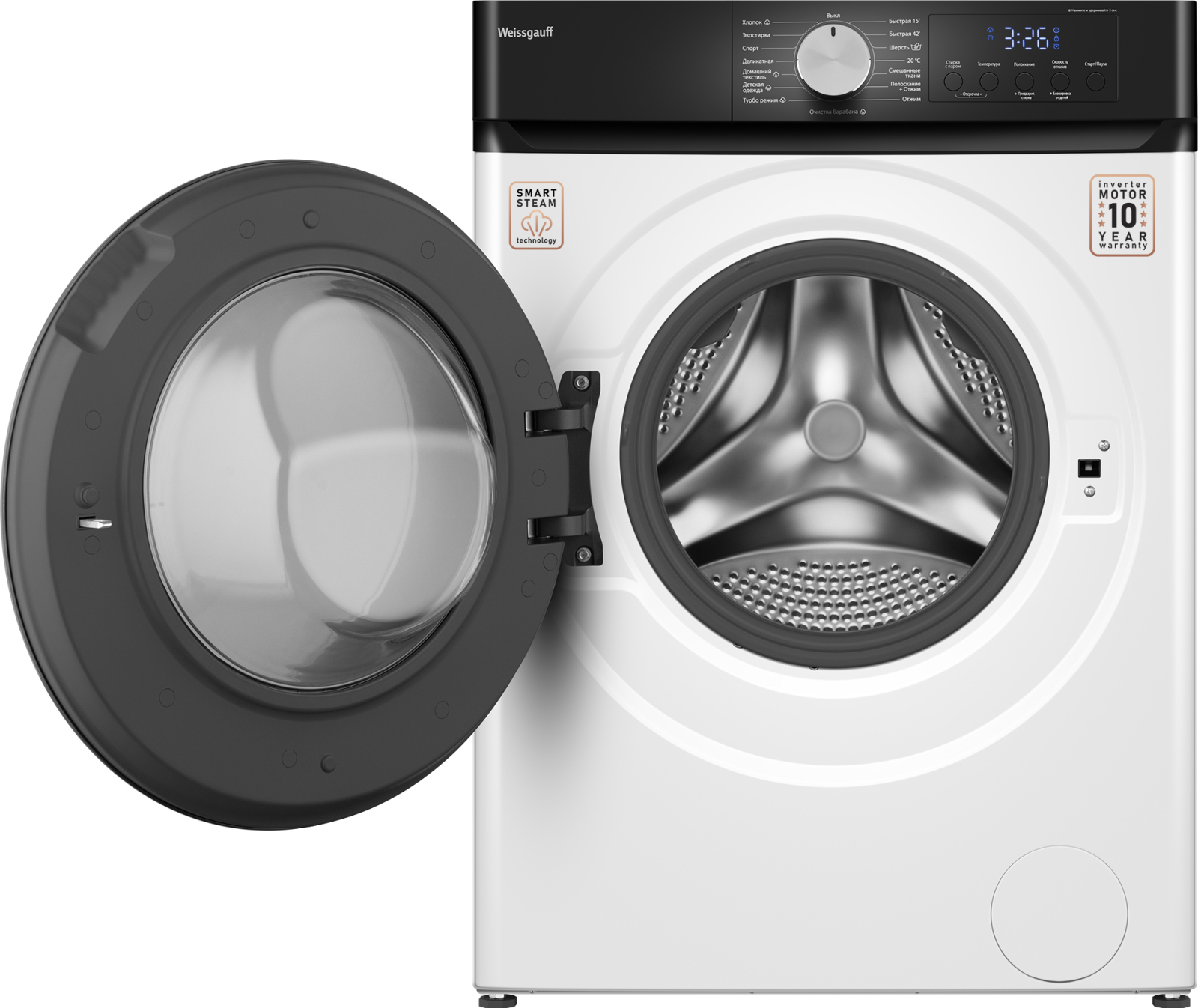 картинка Стиральная машина с паром Weissgauff WM 591410 Inverter Steam 