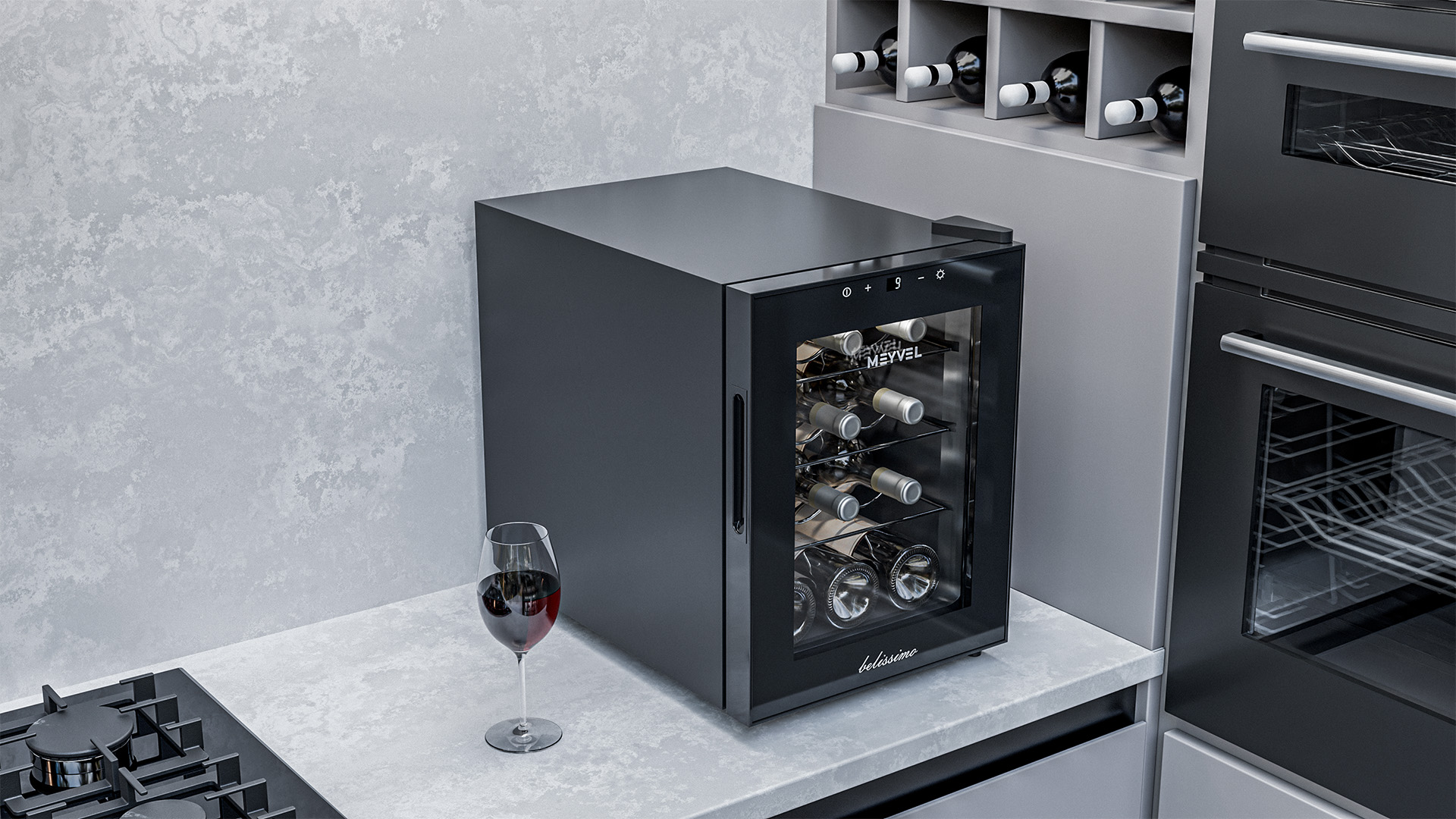 картинка Отдельностоящий винный шкаф Meyvel MV12-TBF1 черный 