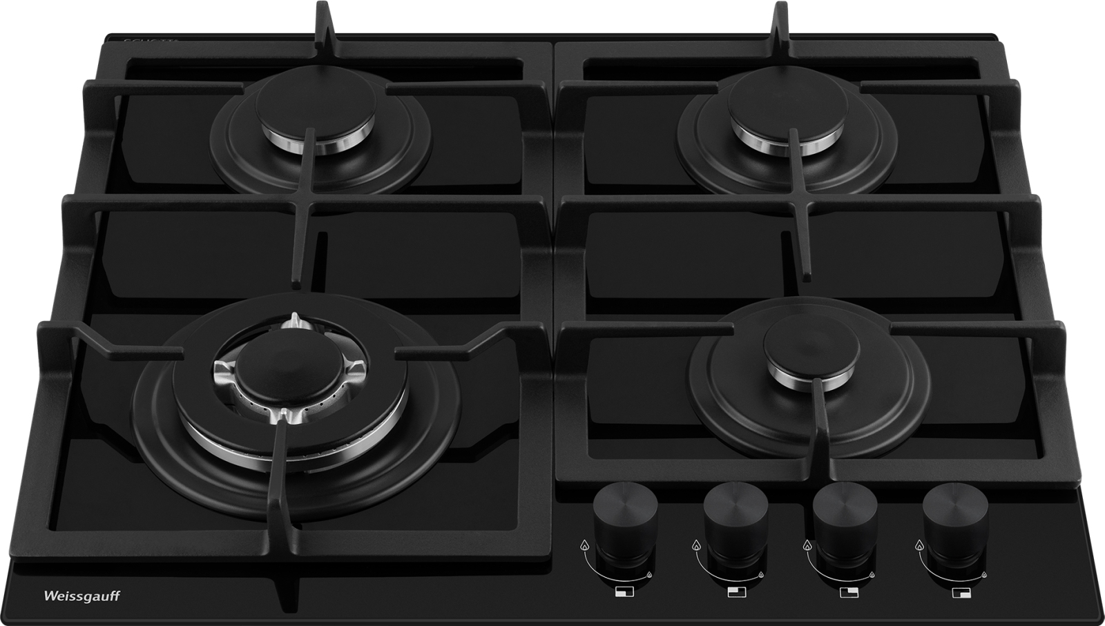 картинка Газовая варочная панель Weissgauff HGG 641 BGV Nano Glass черный 