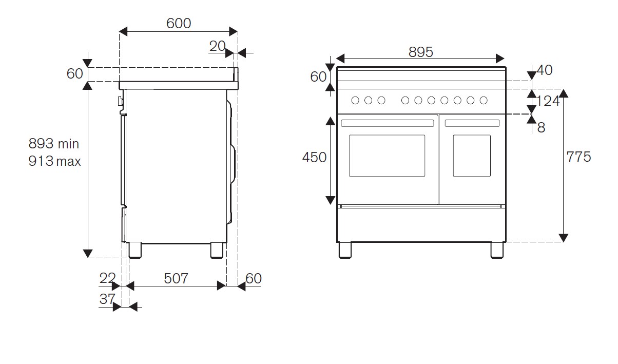 картинка Комбинированная кухонная плита Bertazzoni PRO96L2EXT нержавеющая сталь 
