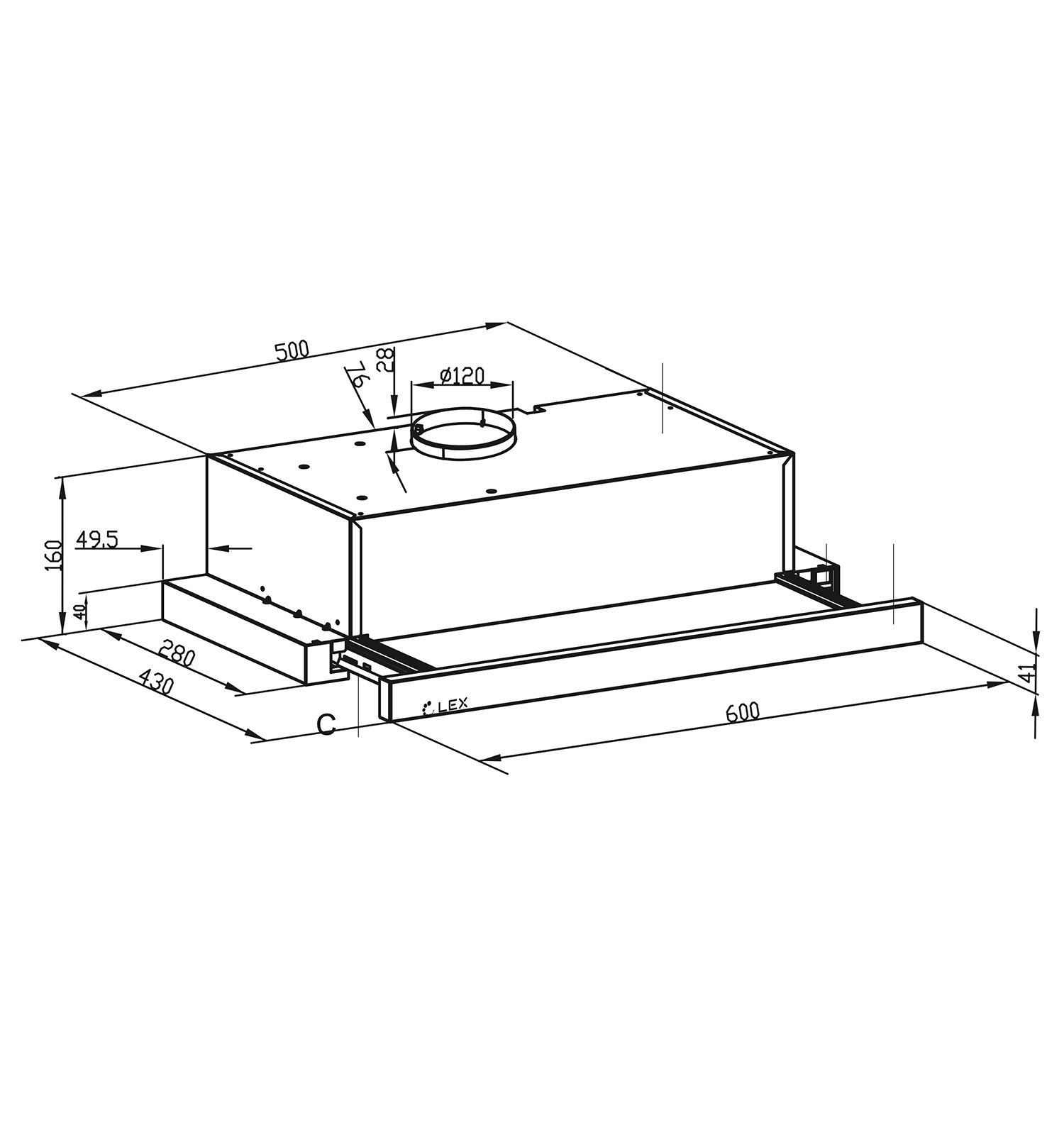 картинка |Discount| Кухонная вытяжка Lex HOGAN 600 INOX 