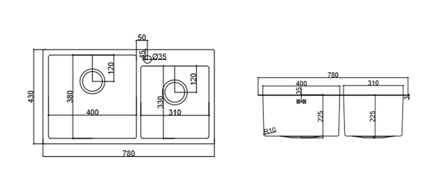 картинка Мойка для кухни Emar EMB-210 PVD Nano Dark 