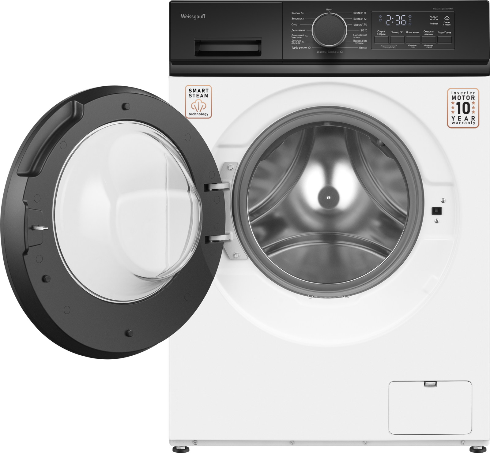 картинка Стиральная машина с паром Weissgauff WM 41106 Inverter Steam 